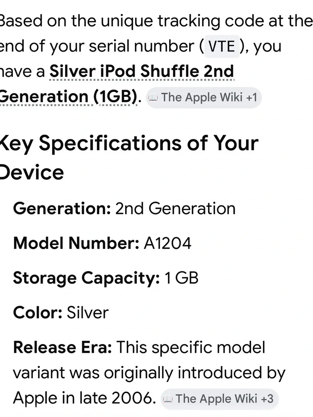 Apple iPod Shuffle (Silver) New in Sealed Case